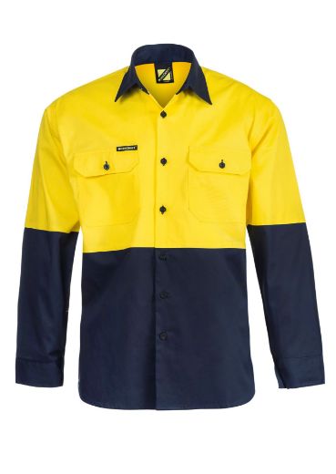 Picture of WORKCRAFT LIGHTWEIGHT VENTED COTTON SHIRT-LS